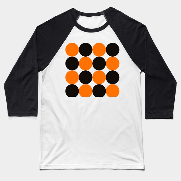 orange and black minimalist design Baseball T-Shirt by pauloneill-art